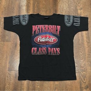 VTG 90s Made in USA Peterbilt Trucks Class Pays Shirt XXL